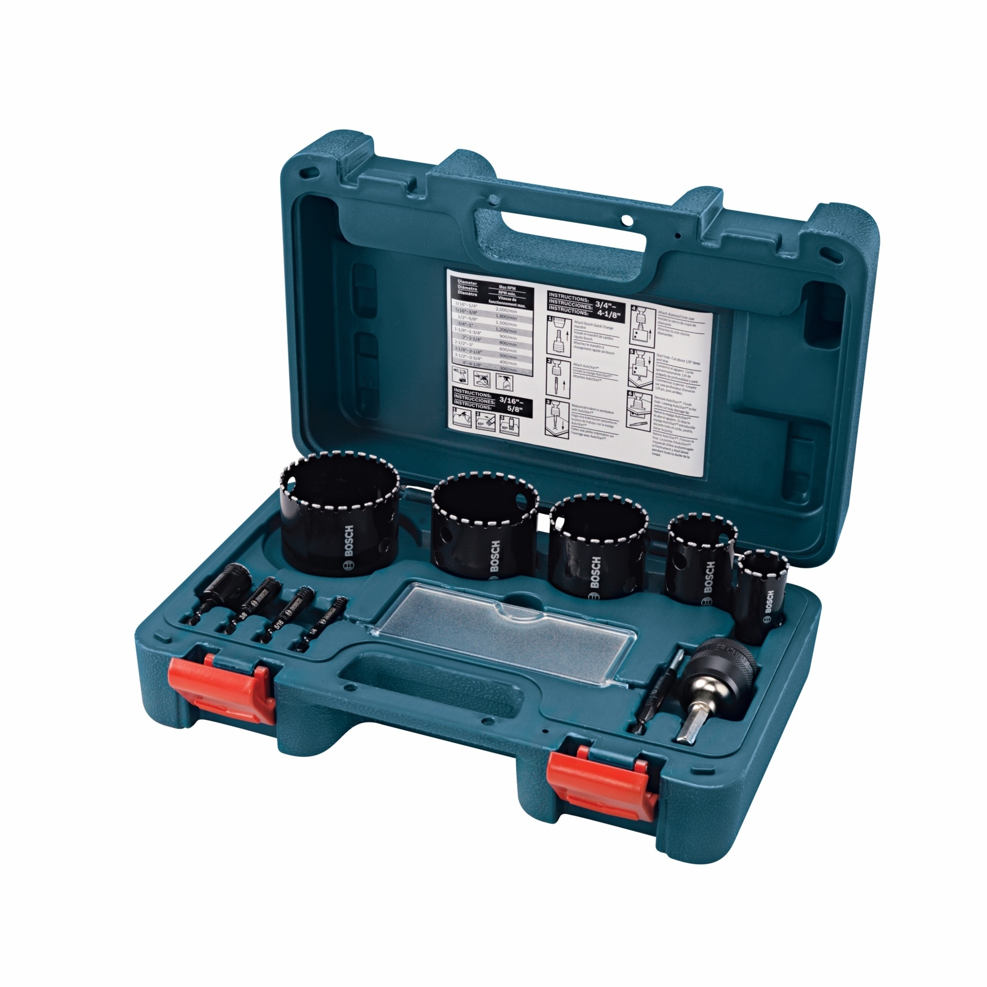 Bosch Diamond Hole Saw Set — 11-Piece, Quick Change, Model# HDG11